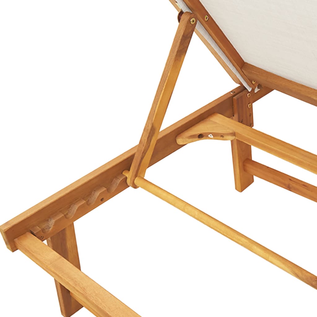 Lettini Prendisole 2 pz Grigi Legno Massello Acacia e Textilene - homemem39