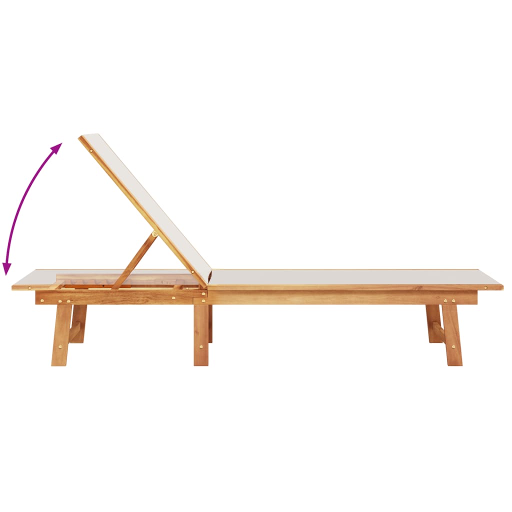 Lettini Prendisole 2 pz e Tavolo Grigio Legno Acacia/Textilene - homemem39