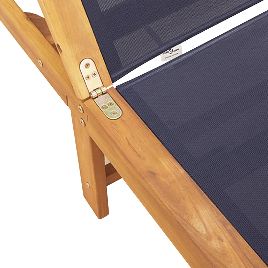 Lettini Prendisole 2 pz con Tavolo Blu Legno Acacia e Textilene - homemem39