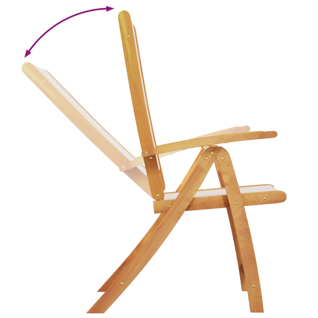 Set Pranzo da Giardino 9pz Legno Massello di Acacia e Textilene