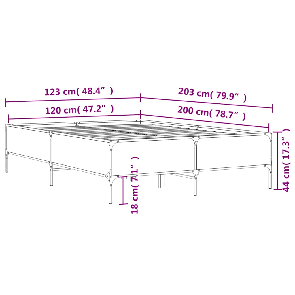 Giroletto Rovere Sonoma 120x200 cm in Legno Multistrato Metallo | homemem39