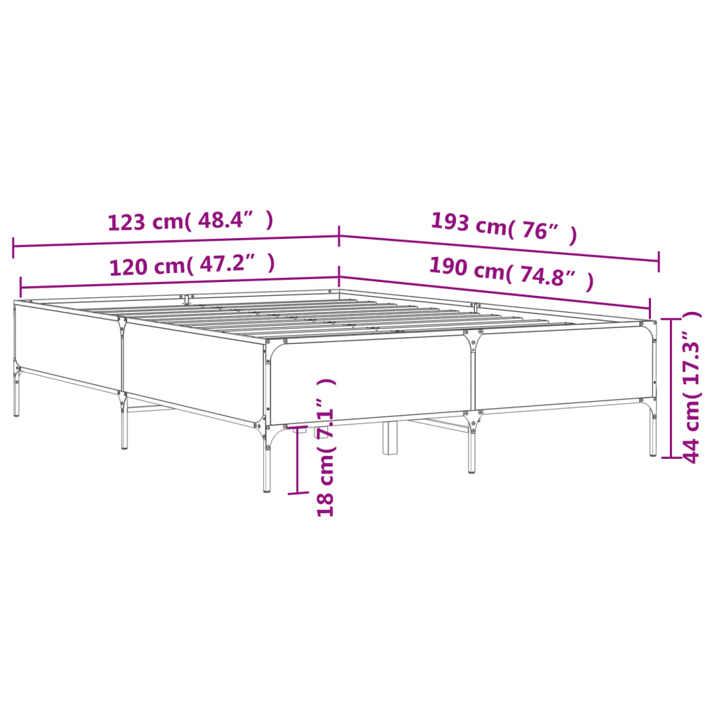 Giroletto Rovere Fumo 120x190 cm in Legno Multistrato Metallo | homemem39