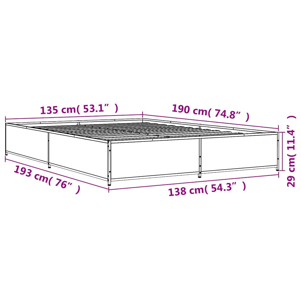 Giroletto Rovere Fumo 135x190 cm in Legno Multistrato Metallo | homemem39