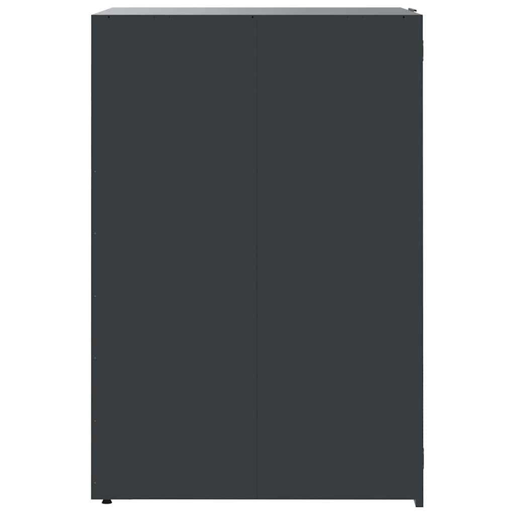 Copribidone con Ruote 3 Bidoni Antracite 207x79x117cm Acciaio - homemem39