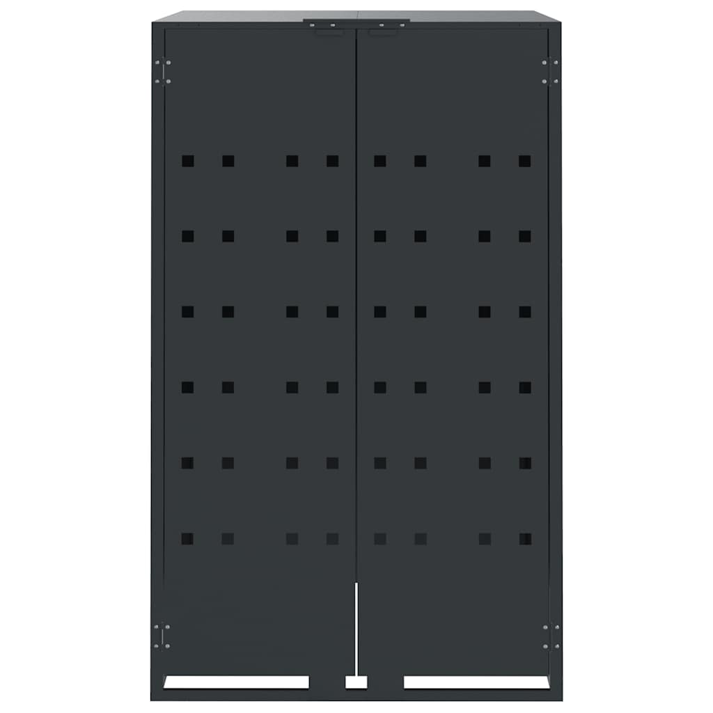 Copribidone con Ruote 4 Bidoni Antracite 276x79x117cm Acciaio - homemem39