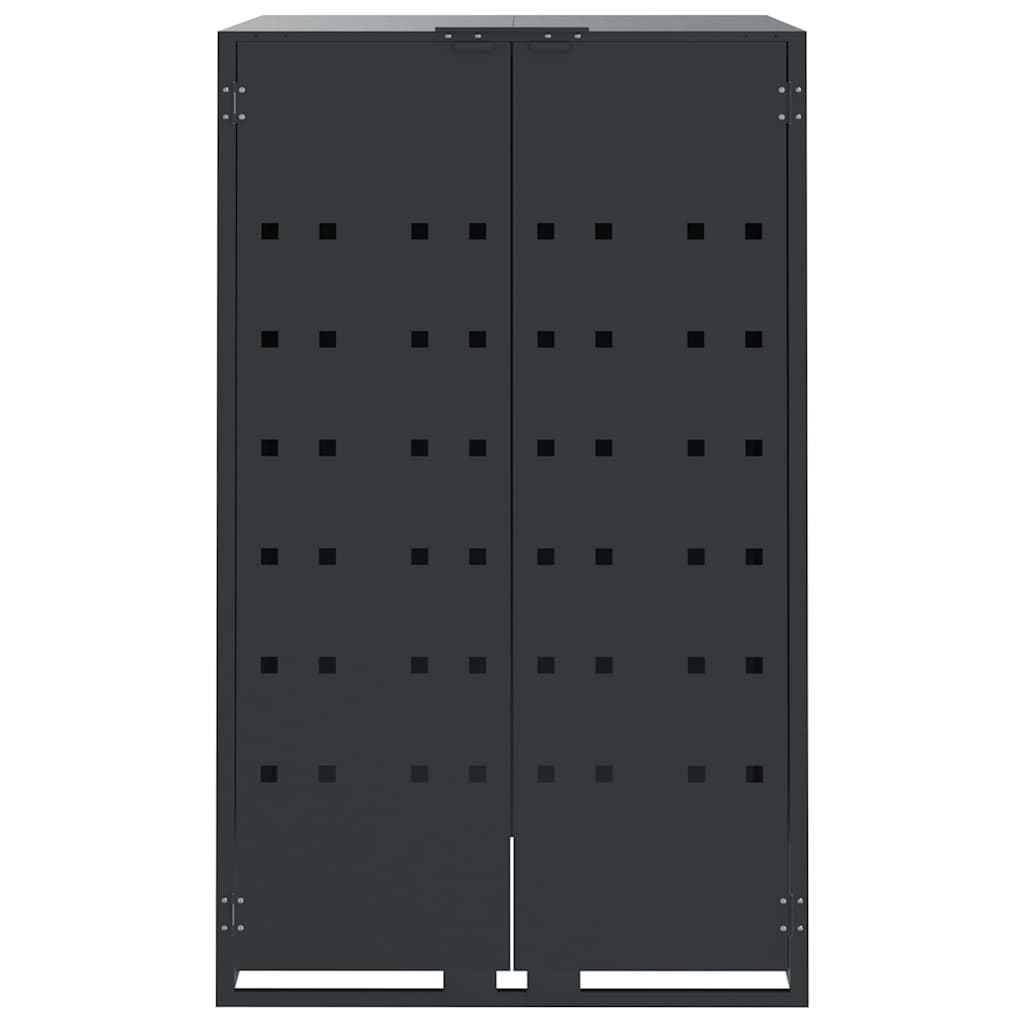 Copribidone con Ruote 6 Bidoni Antracite 414x79x117cm Acciaio - homemem39