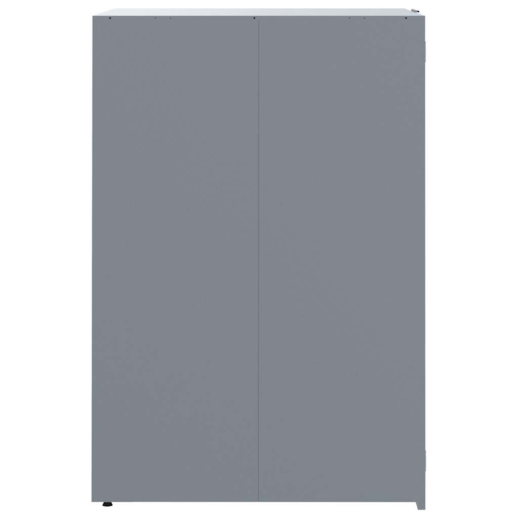 Copribidone con Ruote per 2 Bidoni Grigio 138x79x117cm Acciaio - homemem39