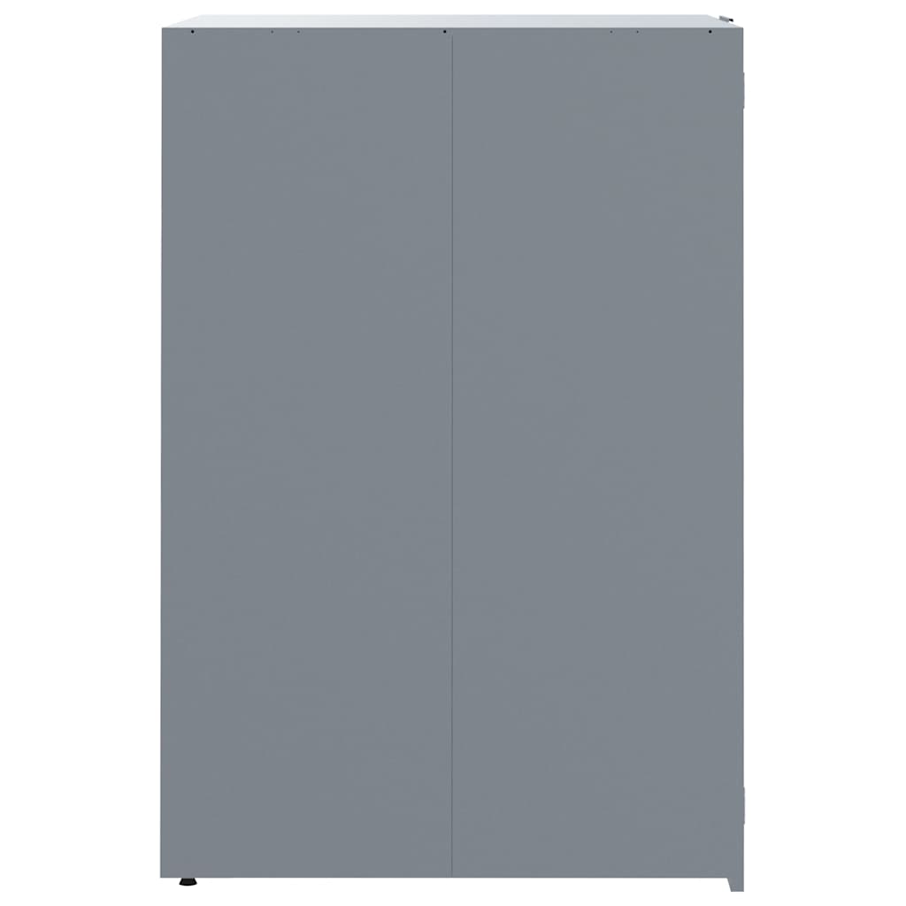 Copribidone con Ruote per 5 Bidoni Grigio 345x79x117cm Acciaio - homemem39