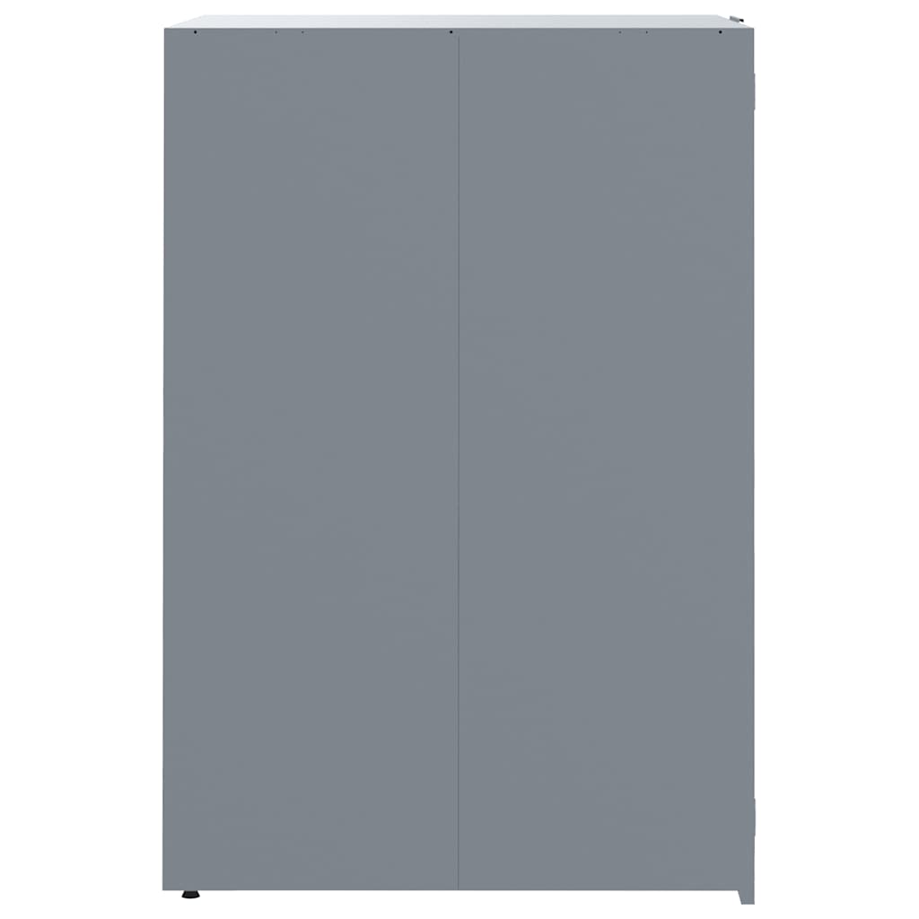 Copribidone con Ruote per 6 Bidoni Grigio 414x79x117cm Acciaio - homemem39