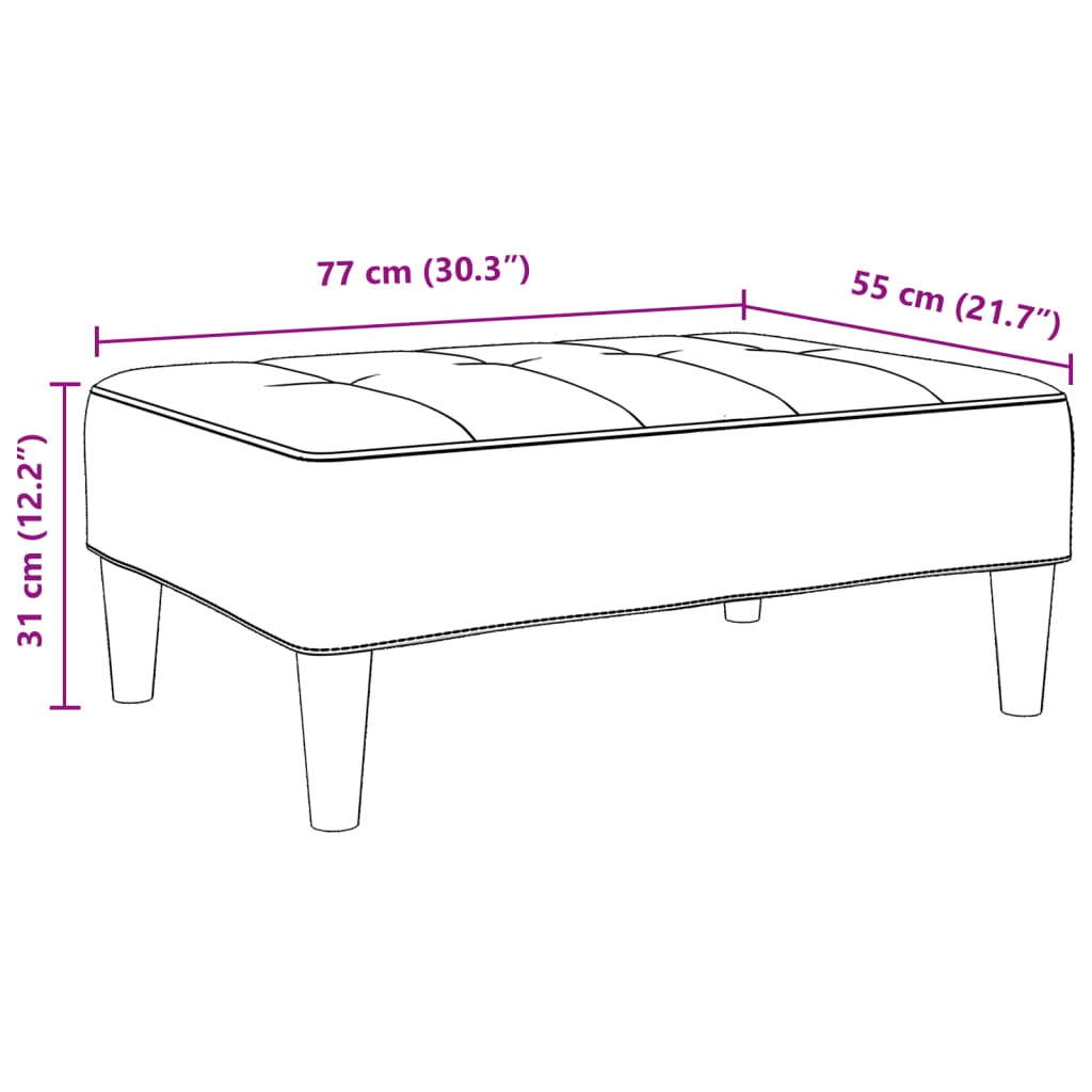 Poggiapiedi Grigio Scuro 77x55x31 cm in Tessuto