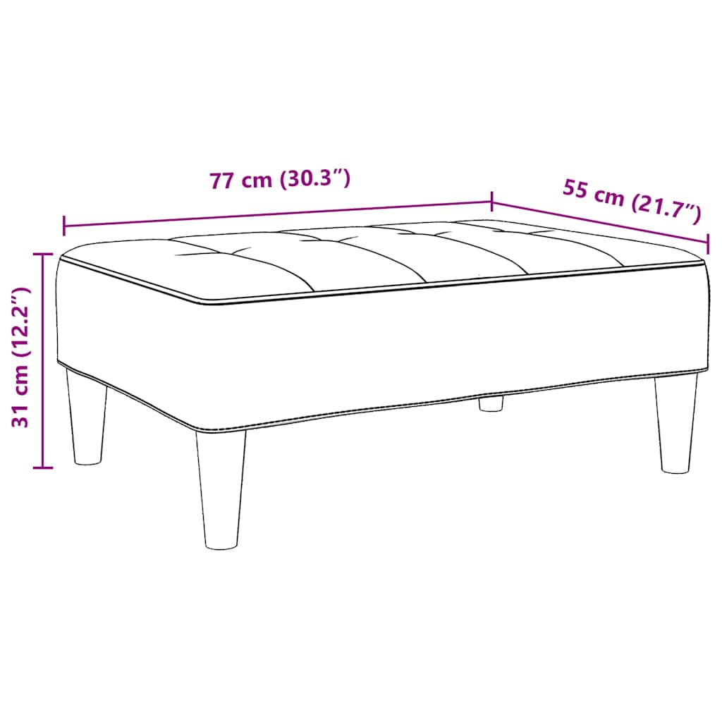 Poggiapiedi Giallo 77x55x31 cm in Velluto | homemem39