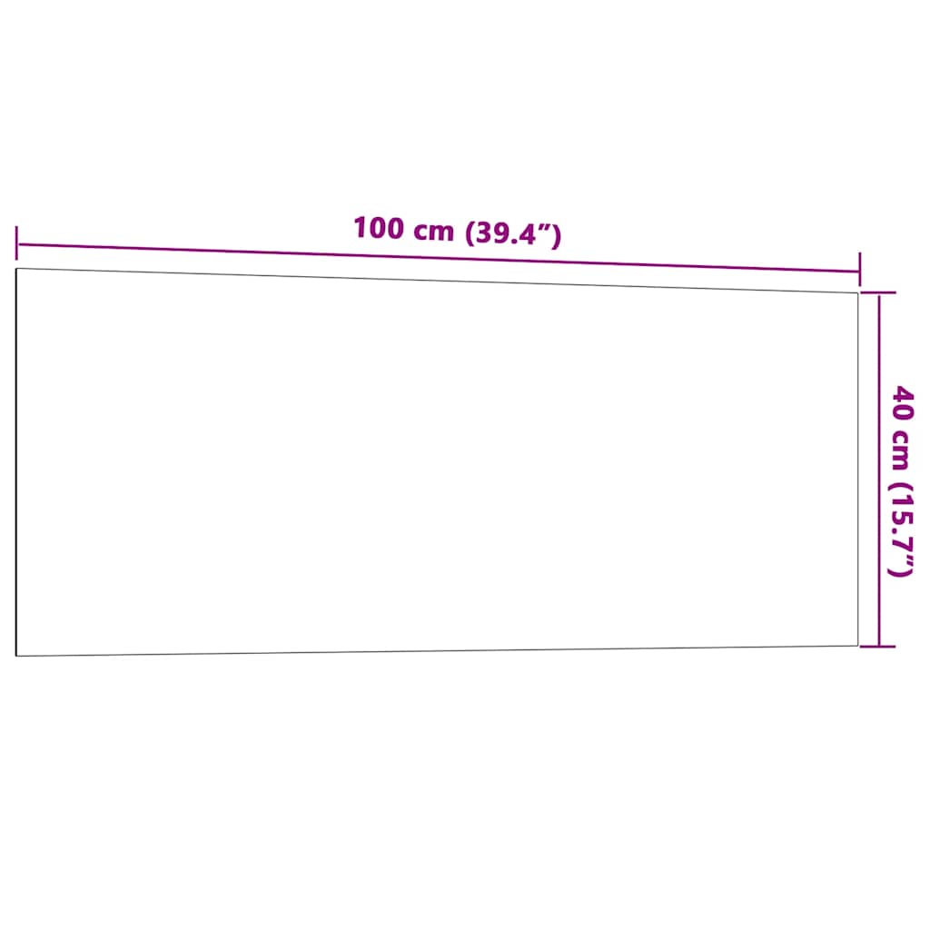 Lavagna Magnetica a Parete Nera 100x40 cm Vetro Temperato