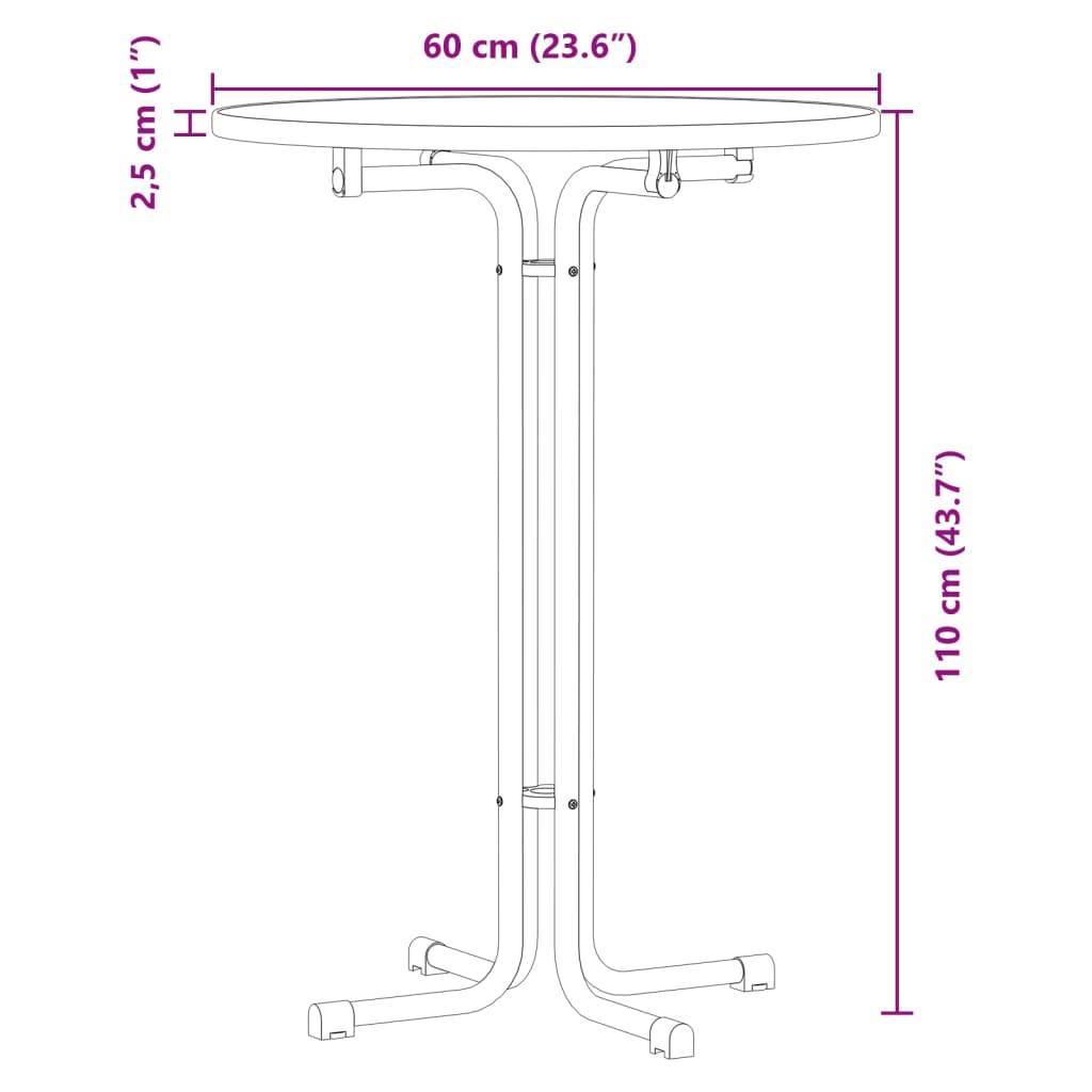 Tavolo da Bar Bianco Ø60x110 cm Legno Multistrato e Acciaio | homemem39