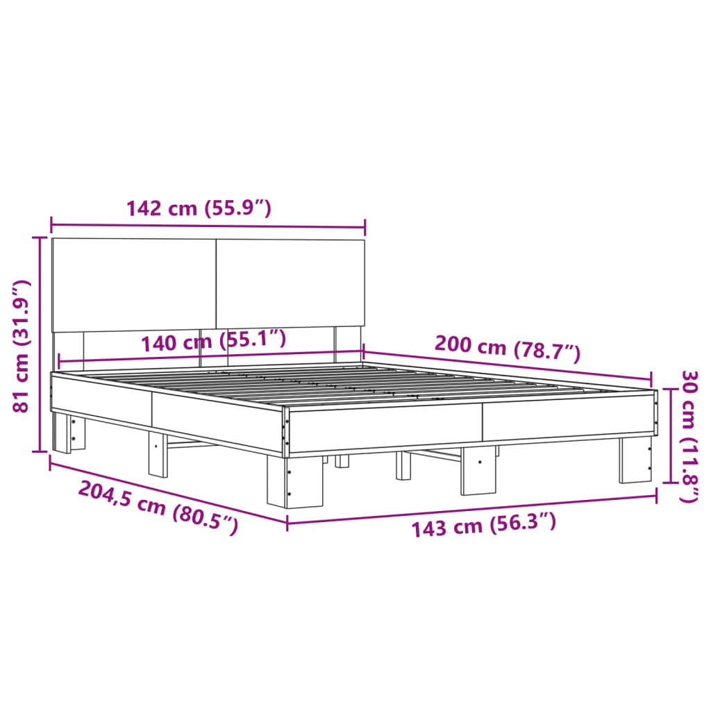 Giroletto Rovere Fumo 140x200 cm in Legno Multistrato Metallo | homemem39