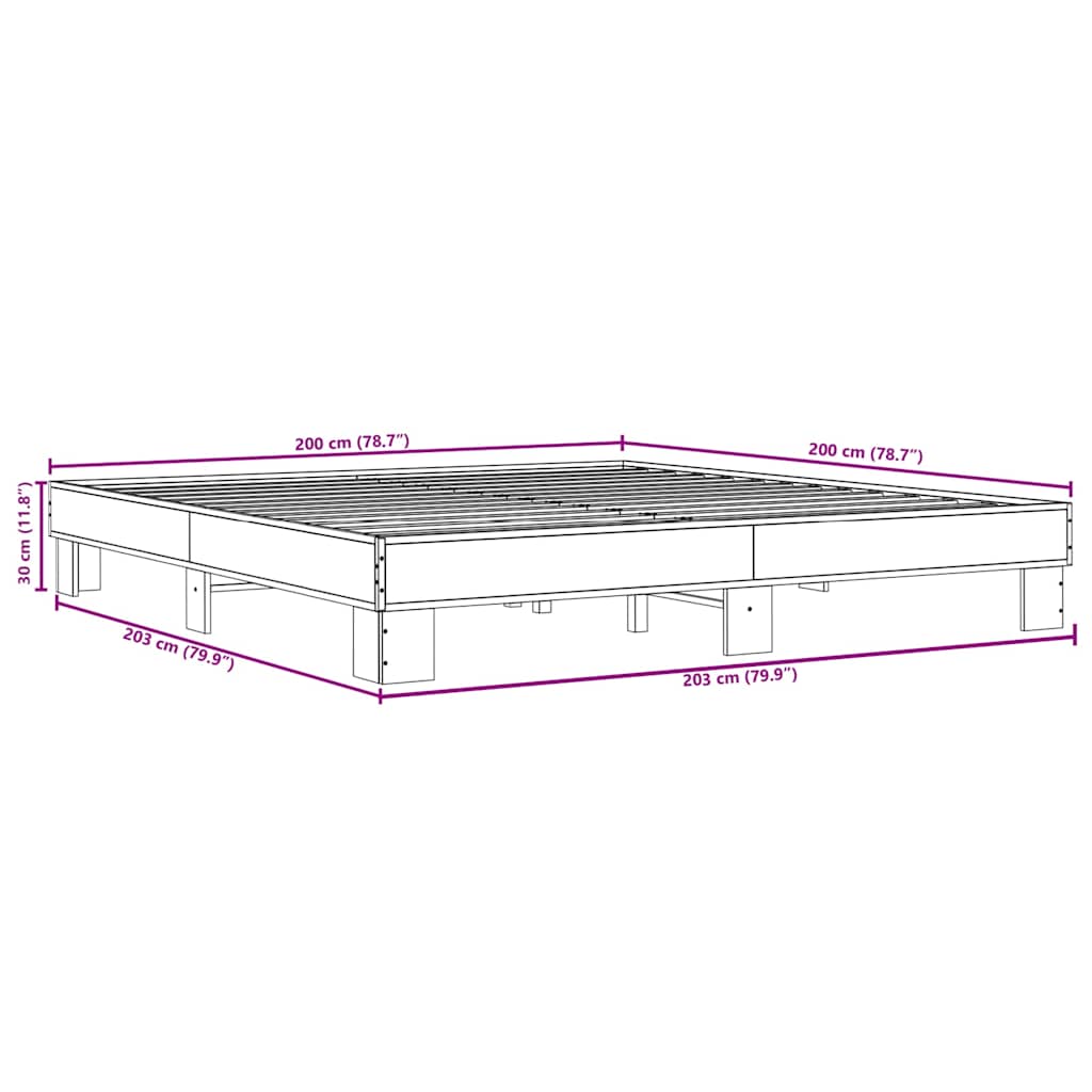 Giroletto Rovere Marrone 200x200cm in Legno Multistrato Metallo | homemem39