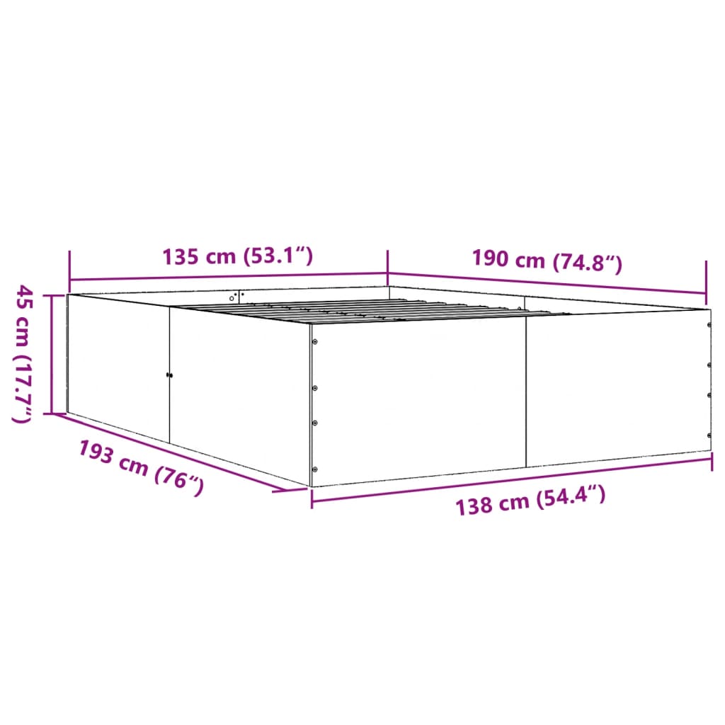 Giroletto Nero 135x190 cm in Legno Multistrato | homemem39