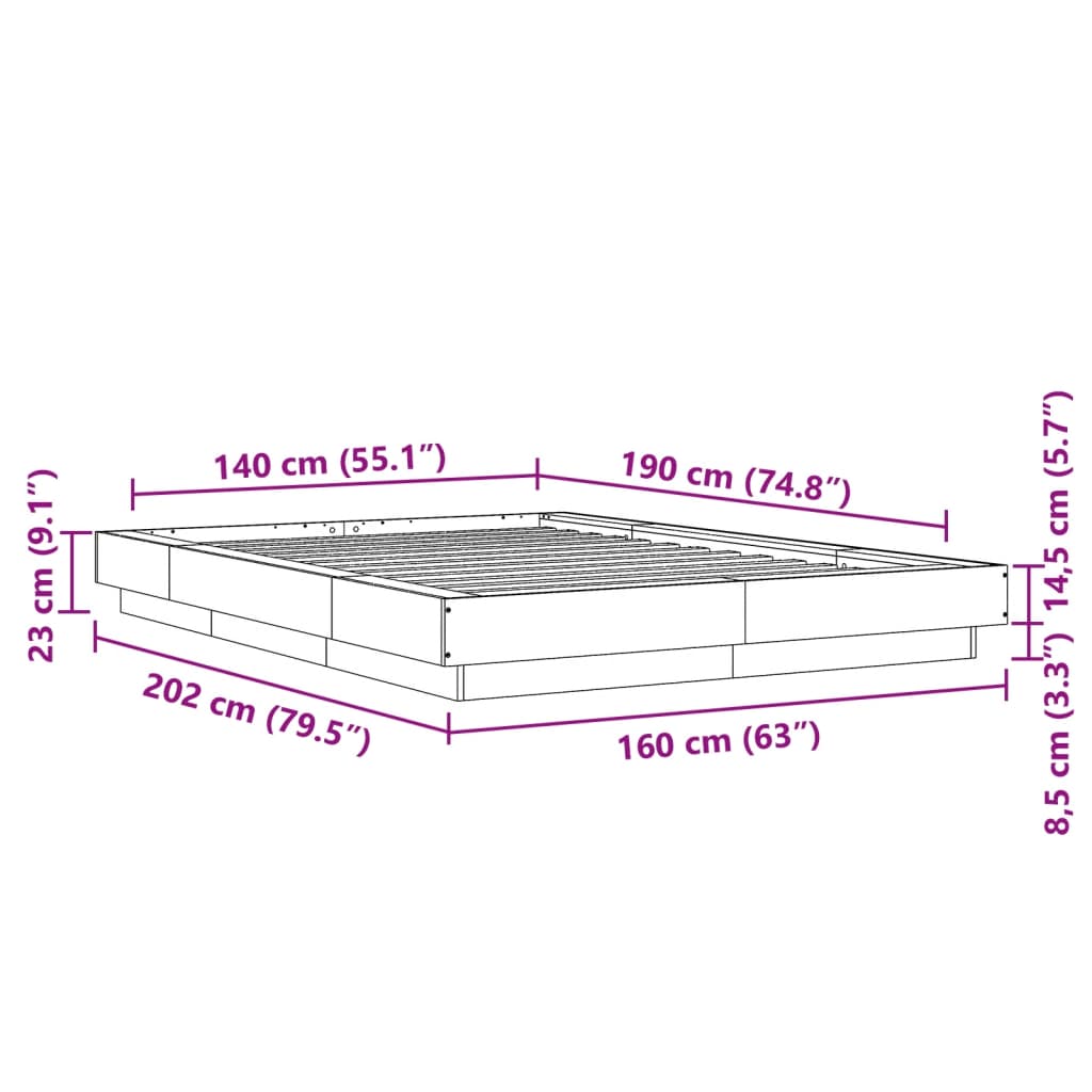 Giroletto Grigio Cemento 140x190 cm in Legno Multistrato | homemem39