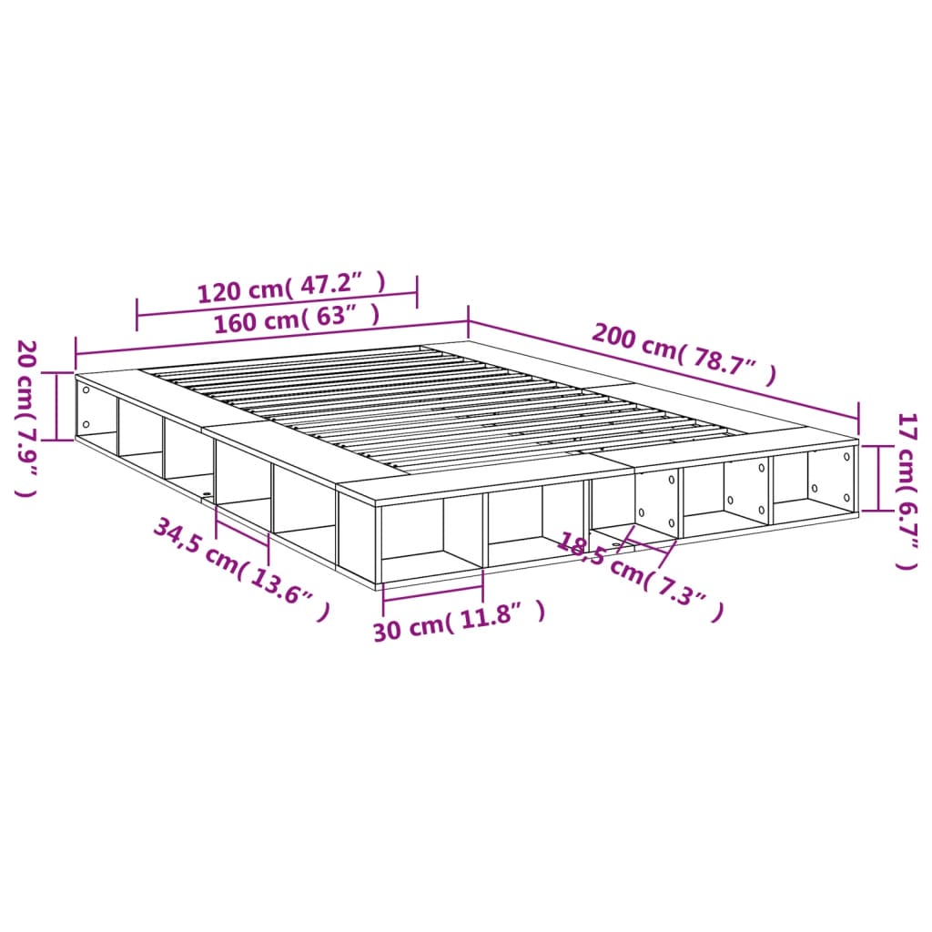 Giroletto Bianco 160x200 cm in Legno Multistrato | homemem39