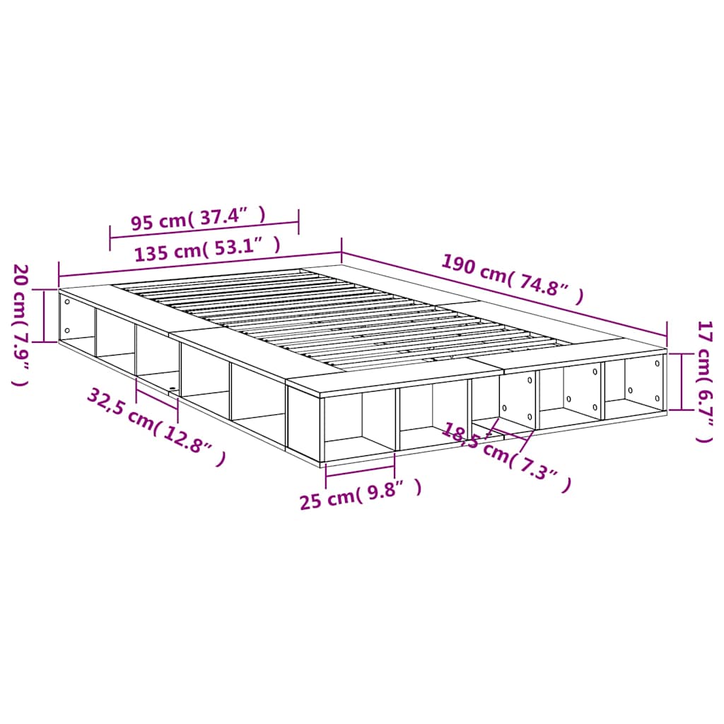 Giroletto Bianco 135x190 cm in Legno Multistrato | homemem39