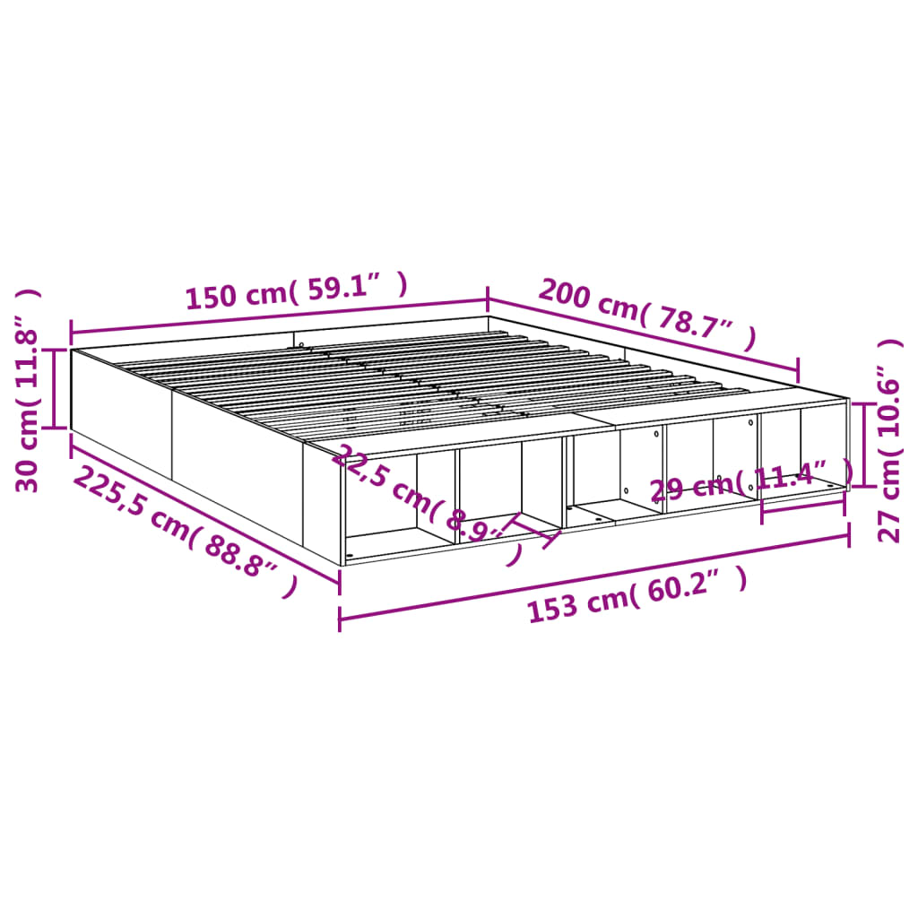 Giroletto Nero 150x200 cm in Legno Multistrato | homemem39