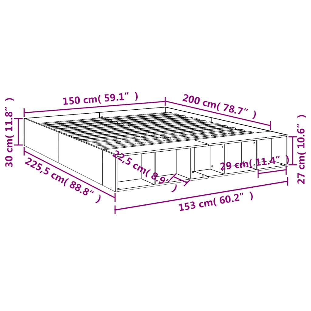 Giroletto Grigio Sonoma 150x200 cm in Legno Multistrato | homemem39