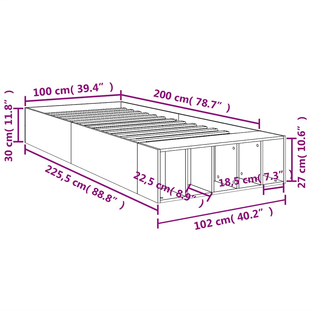 Giroletto Nero 100x200 cm in Legno Multistrato | homemem39