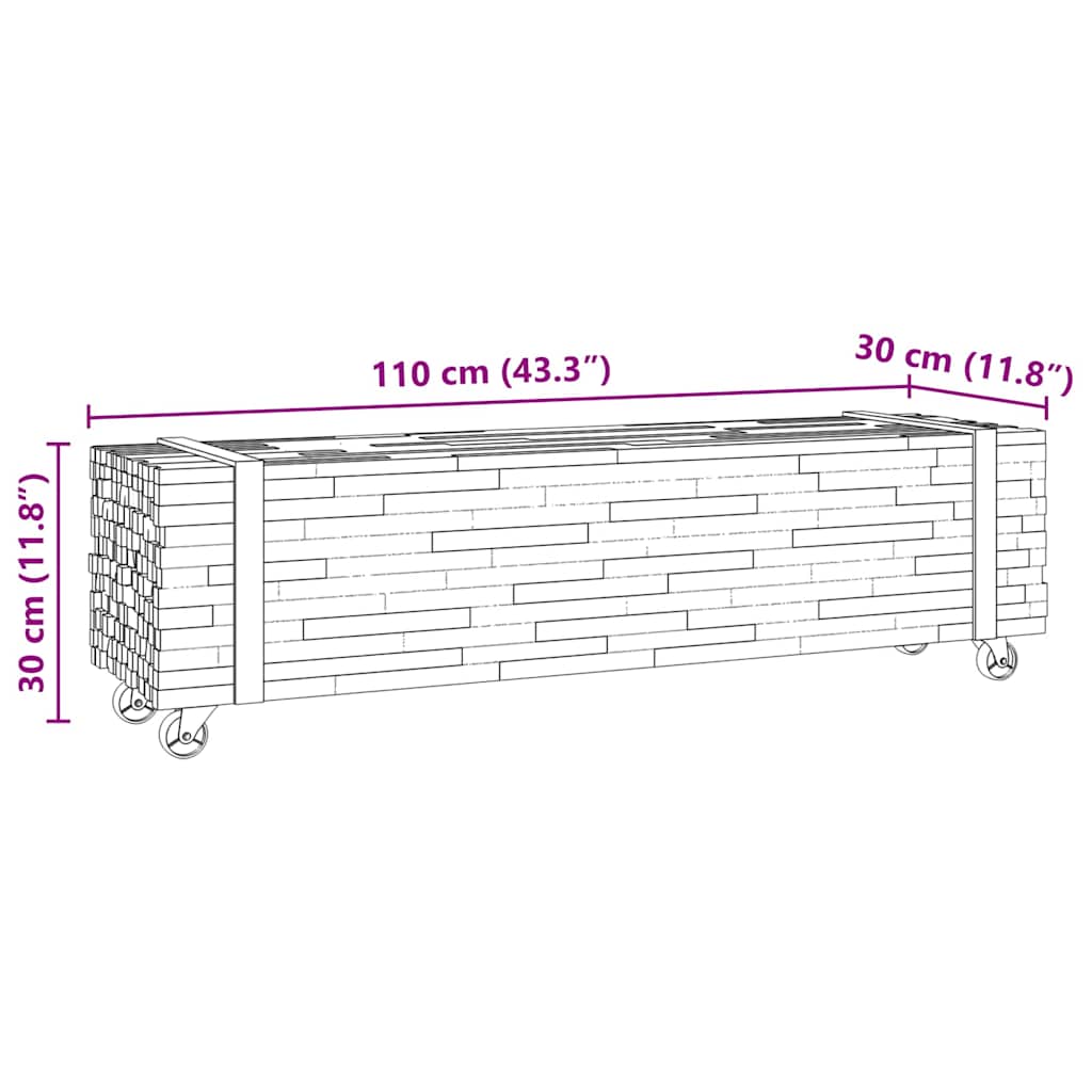 Supporto TV Marrone 110 x 30 x 30 cm Legno di teak solido | homemem39