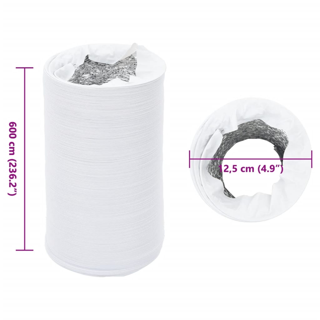 Condotto di Ventilazione in Alluminio e PVC 6 m Ø12,5 cm | homemem39