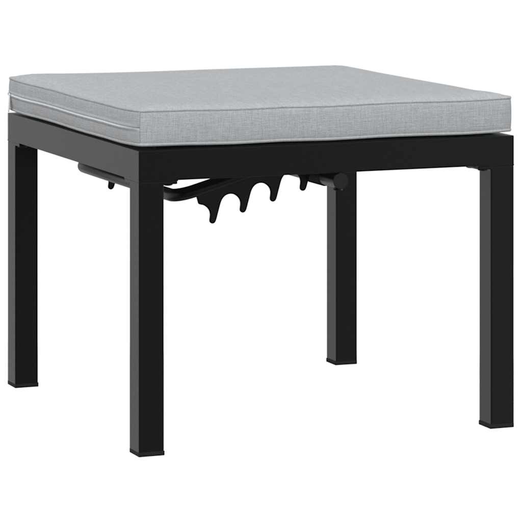 Panche Giardino con Cuscini 2pz Nere Acciaio Verniciato Polvere - homemem39