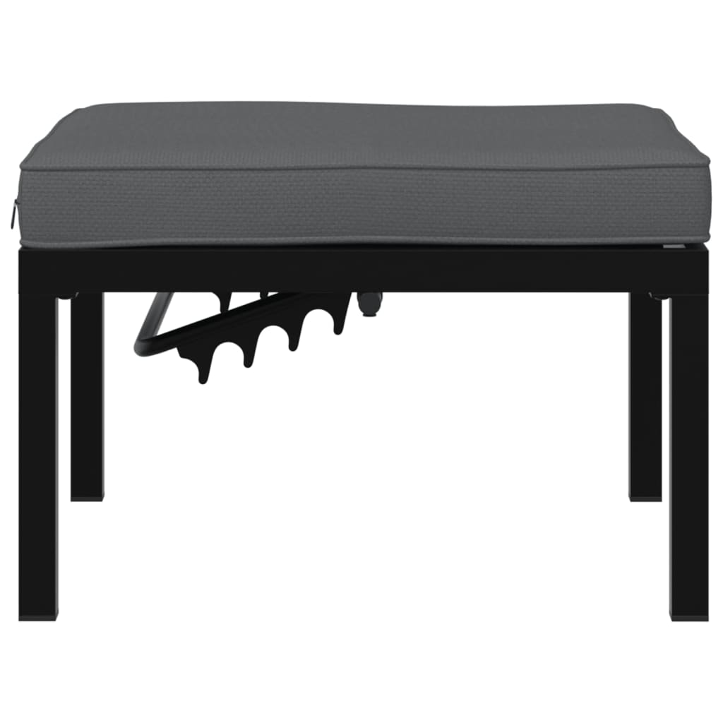 Panca da Giardino con Cuscini Nera in Alluminio - homemem39