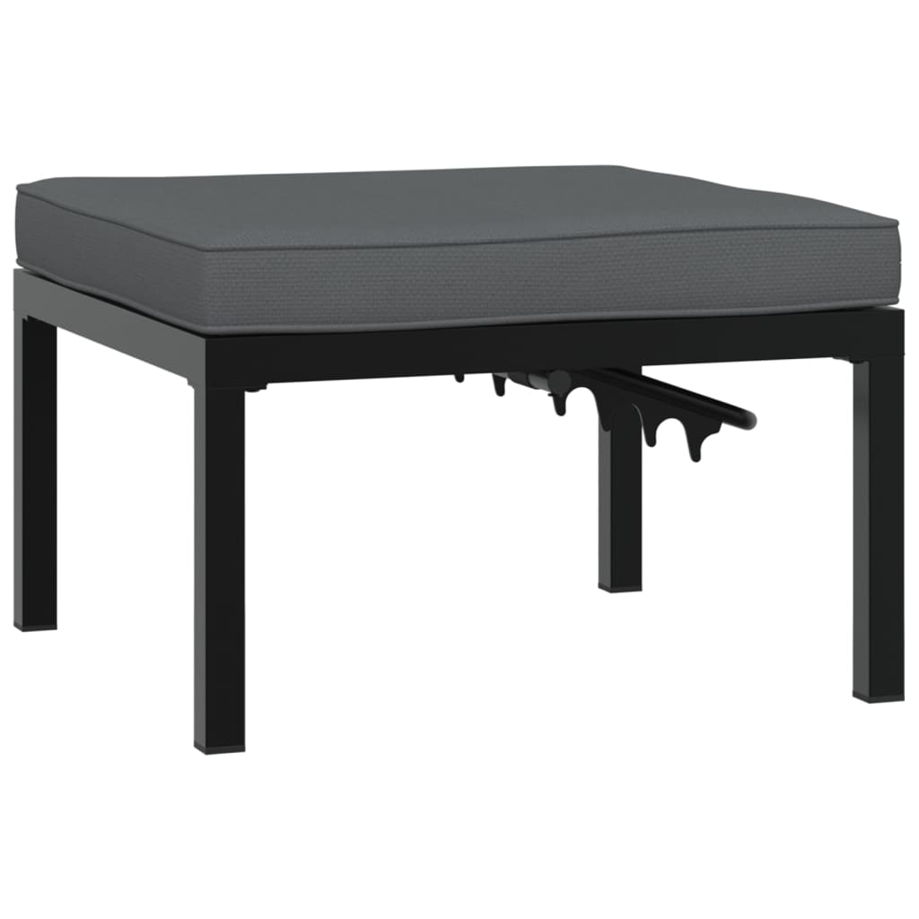Panca da Giardino con Cuscini Nera in Alluminio - homemem39
