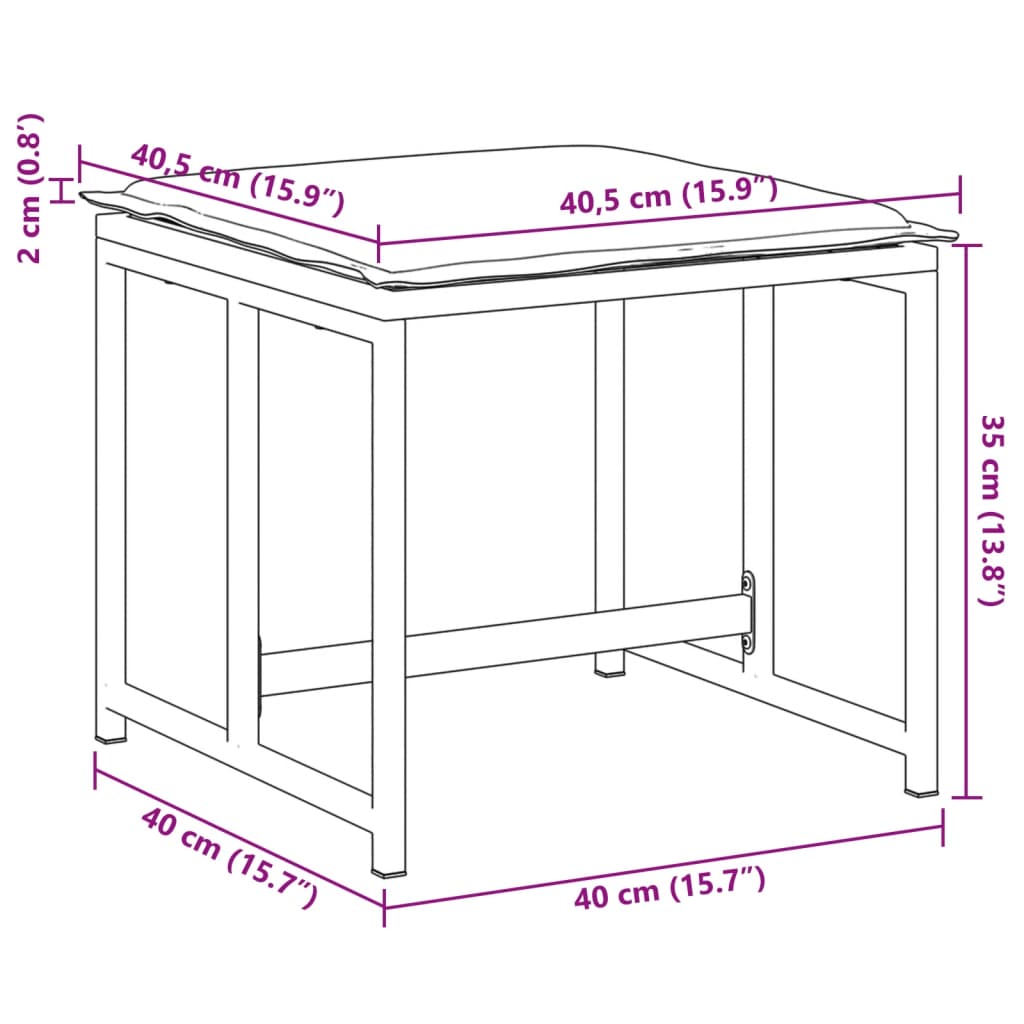 Sgabelli Giardino con Cuscini 4 pz Bianchi Acciaio e Textilene | homemem39