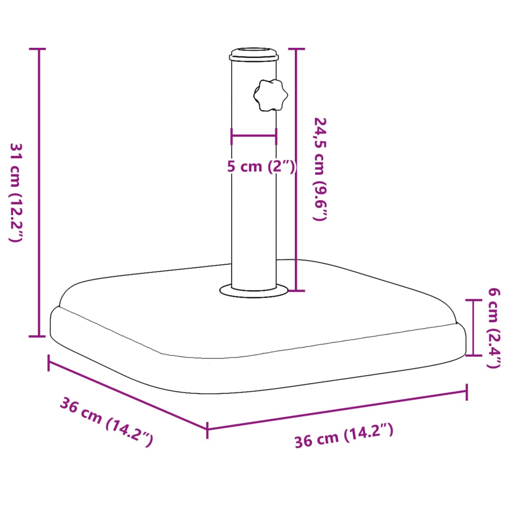 Base per Ombrellone per Pali Ø32/35/38 mm 11 kg Rotonda | homemem39