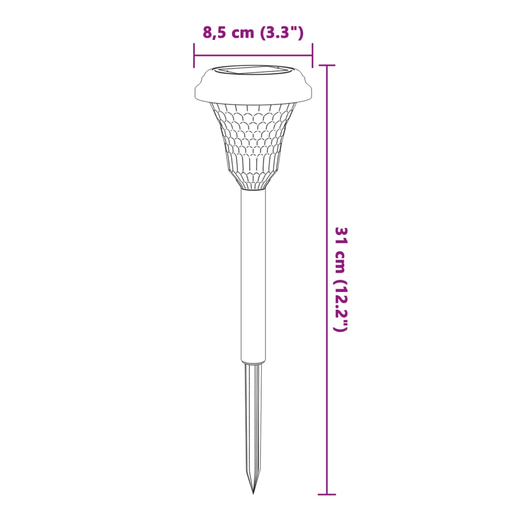 Luci Solari per Percorsi con Picchetti 12 pz Bianche | homemem39