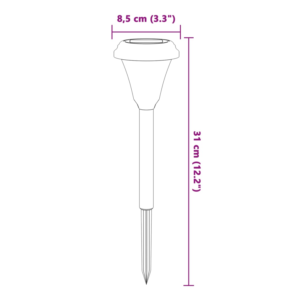 Luci Solari per Percorsi con Picchetti 12 pz Bianche | homemem39