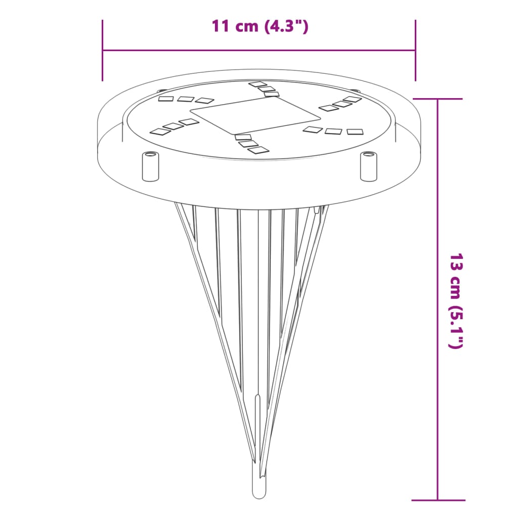 Luci Solari da Terra con Picchetti da Esterno 12pz Bianco Caldo | homemem39