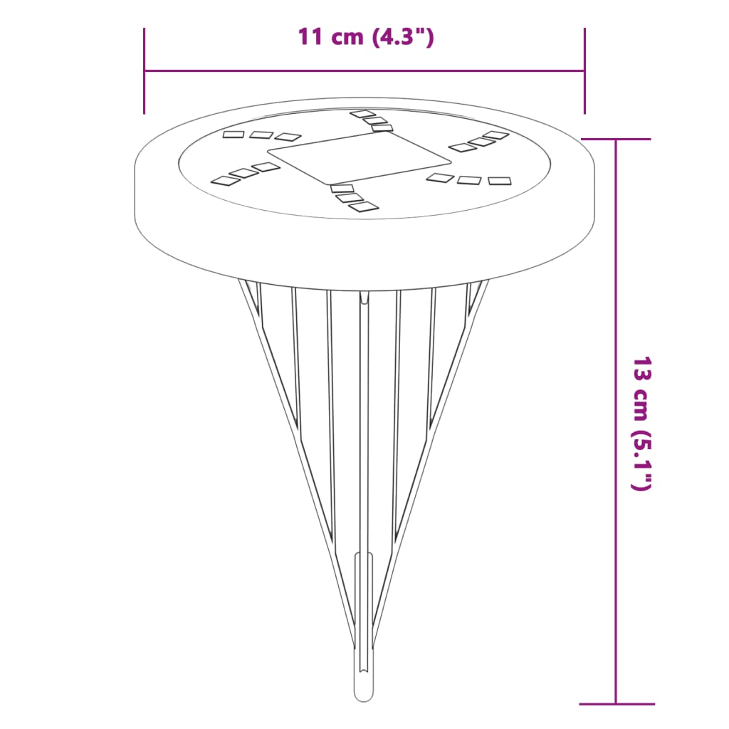 Luci Solari da Terra con Picchetti da Esterno 4pz Bianco Caldo | homemem39
