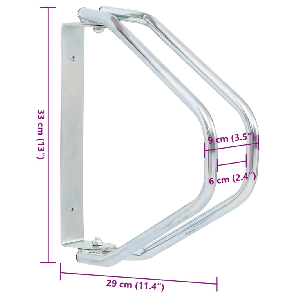 Supporto per Bici a Parete 2 pz in Acciaio Zincato - homemem39
