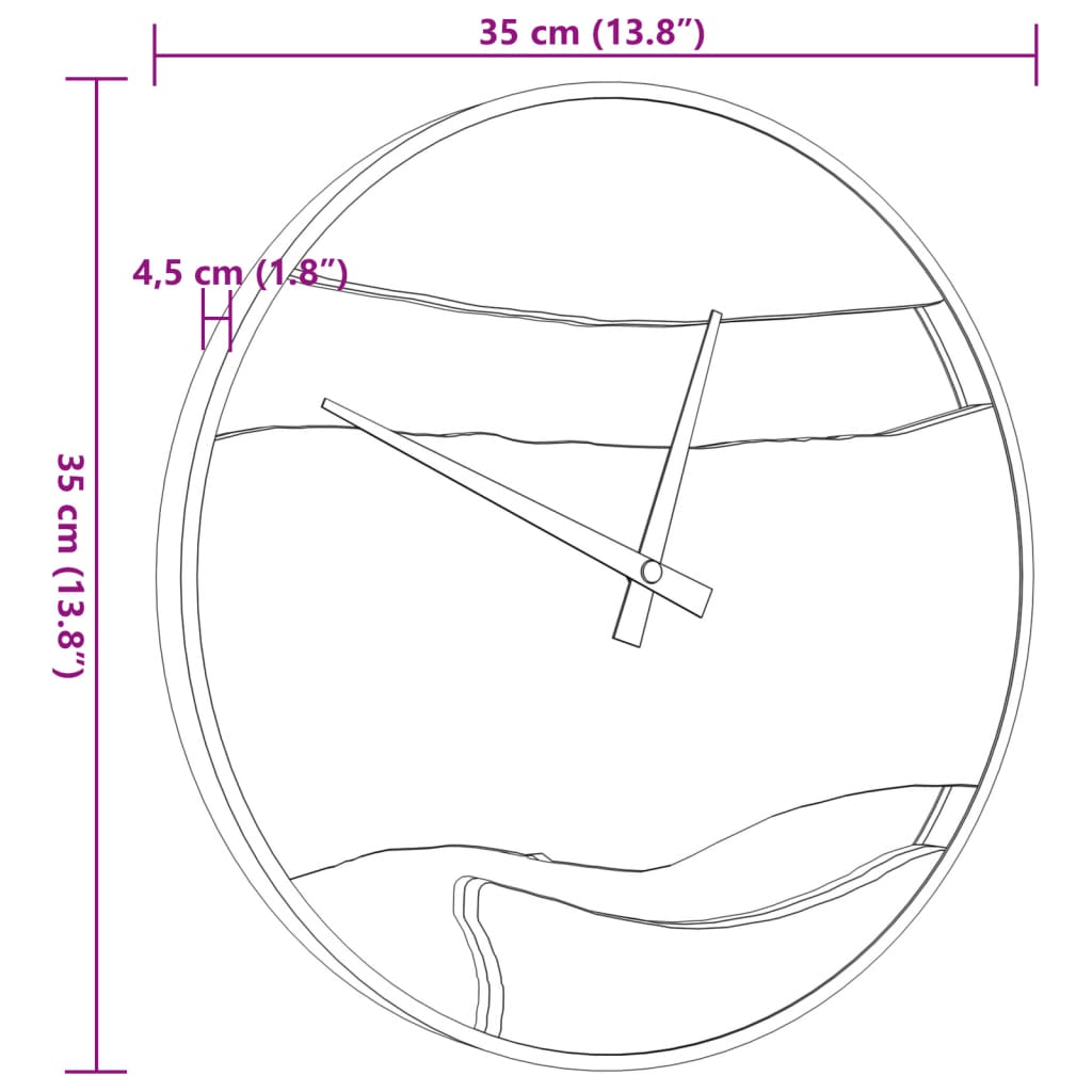 Orologio a Parete Marrone Ø35 cm in Ferro e Legno di Ulivo - homemem39