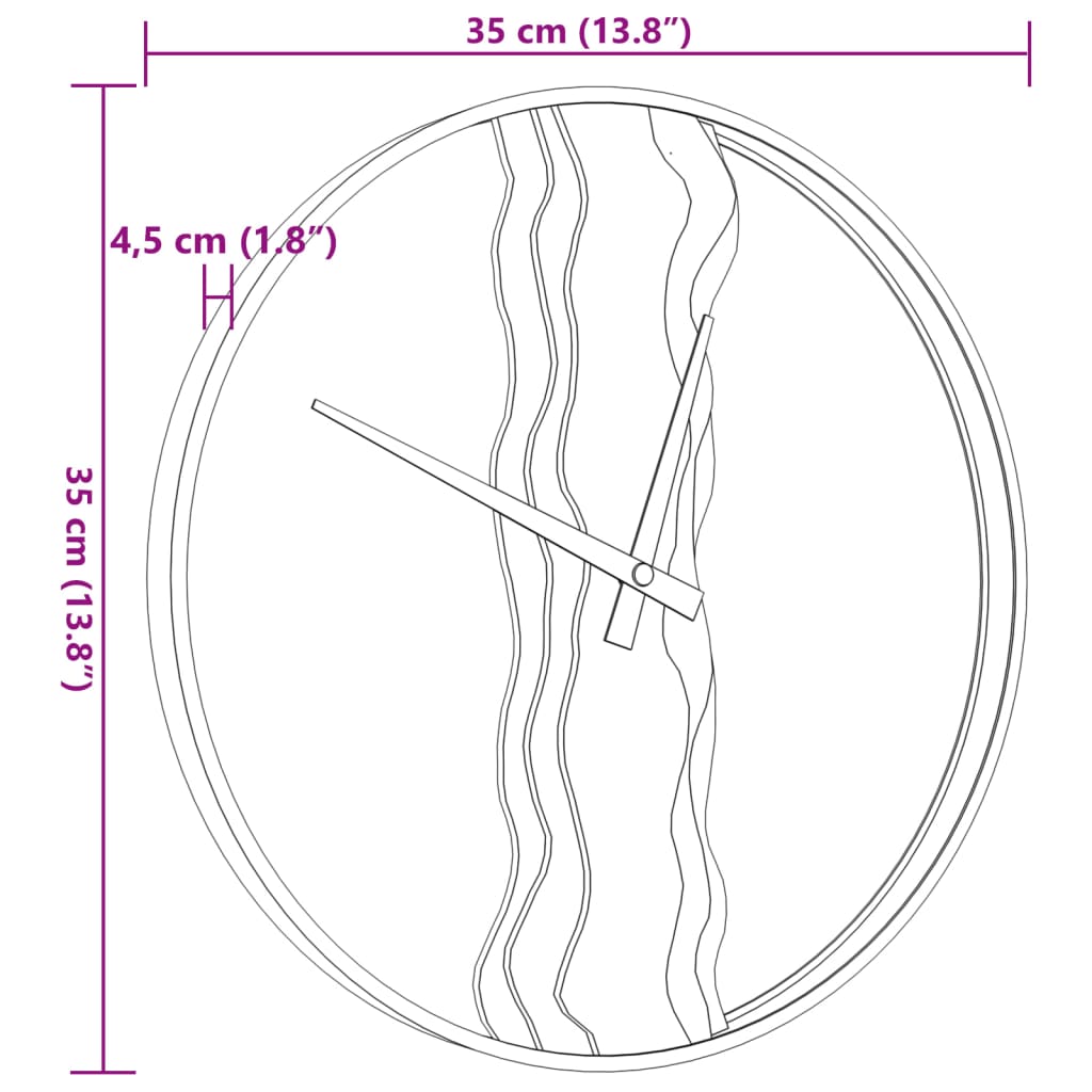 Orologio a Parete Marrone Ø35 cm in Ferro e Legno di Quercia | homemem39
