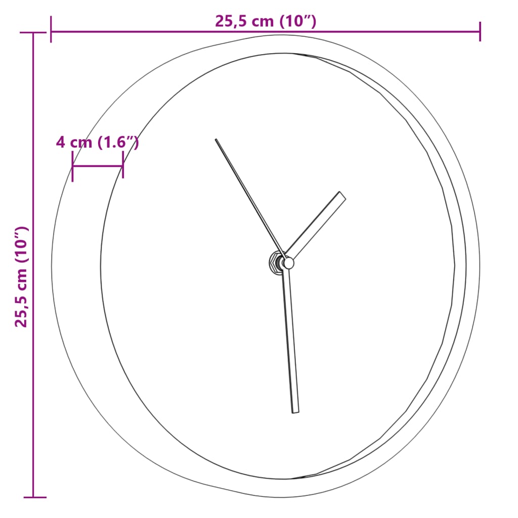 Orologio da Parete Blu Ø25,5 cm Polistirene e Vetro | homemem39