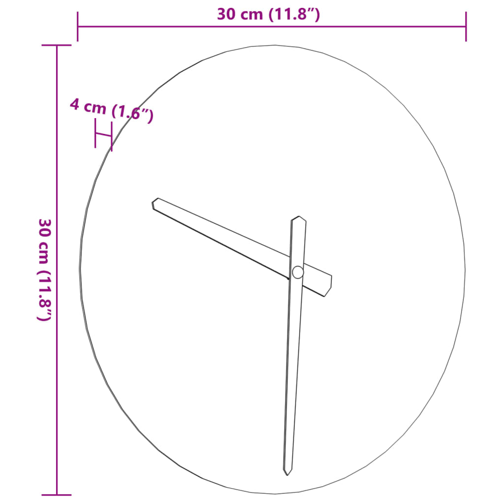 Orologio a Parete con Ore e Lancette Luminose Giallo Ø30 cm | homemem39