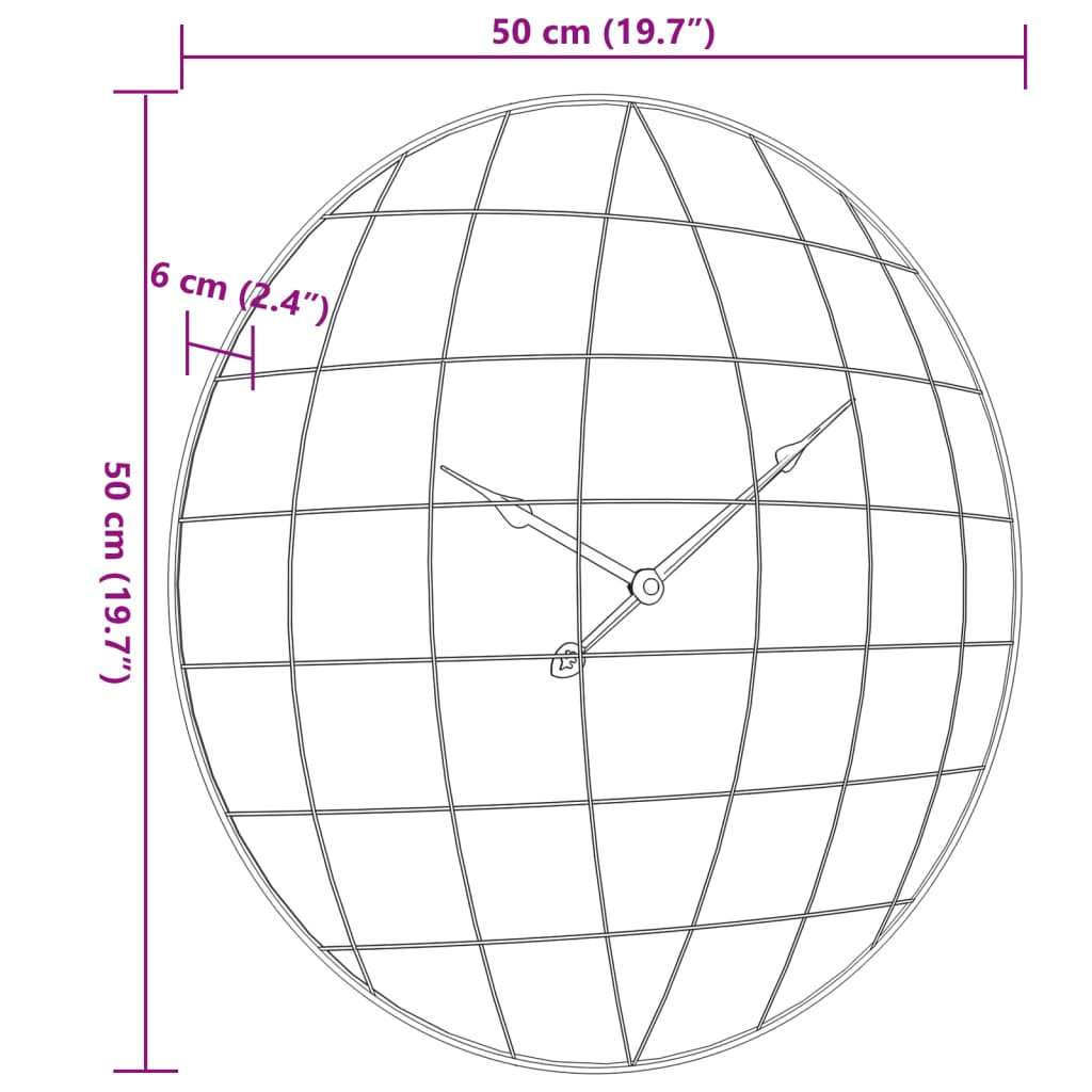 Orologio a Parete Giallo e Nero Ø50 cm in Legno Multistrato | homemem39