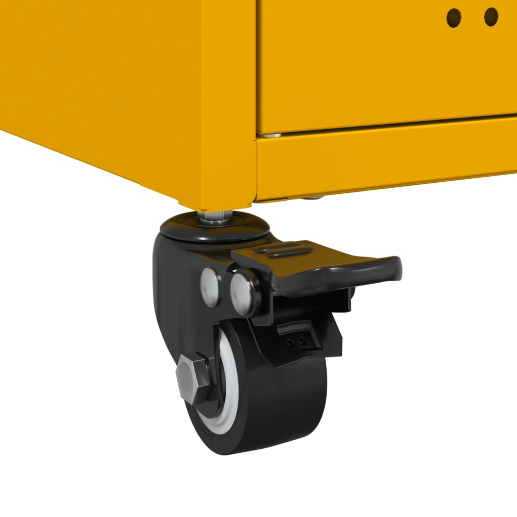 Credenza Giallo Senape 68x39x72 cm in Acciaio - homemem39