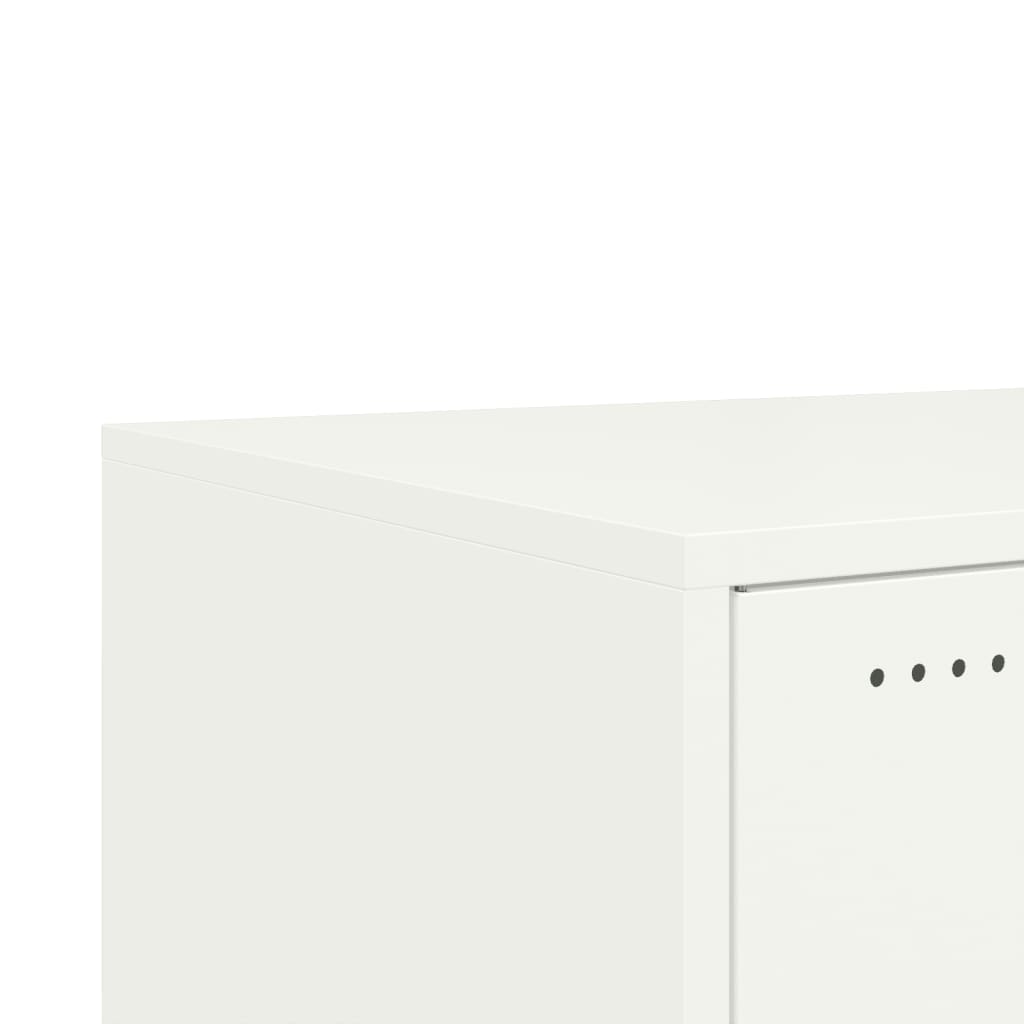 Tavolino da Salotto Bianco 68x50x43,5 cm in Acciaio | homemem39
