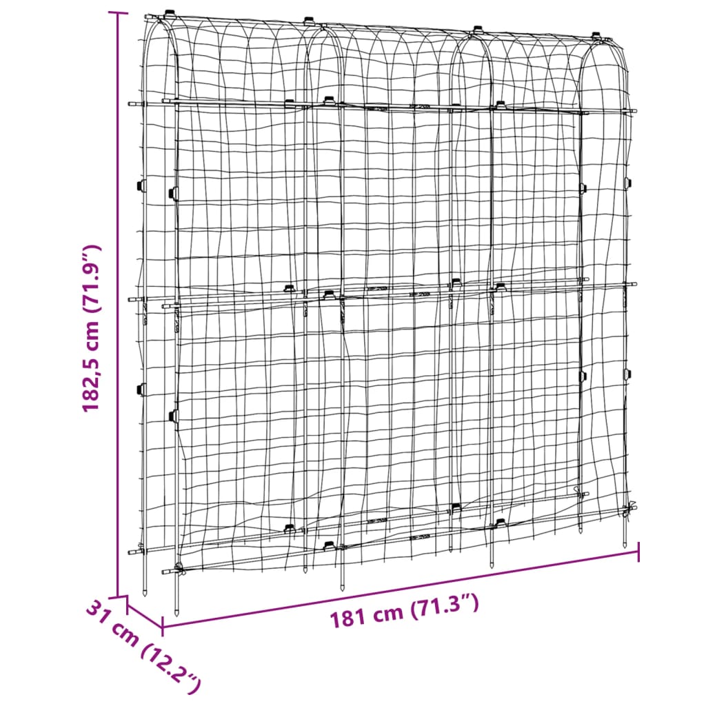 Traliccio Giardino per Rampicanti Telaio U 181x31x182,5 Acciaio | homemem39
