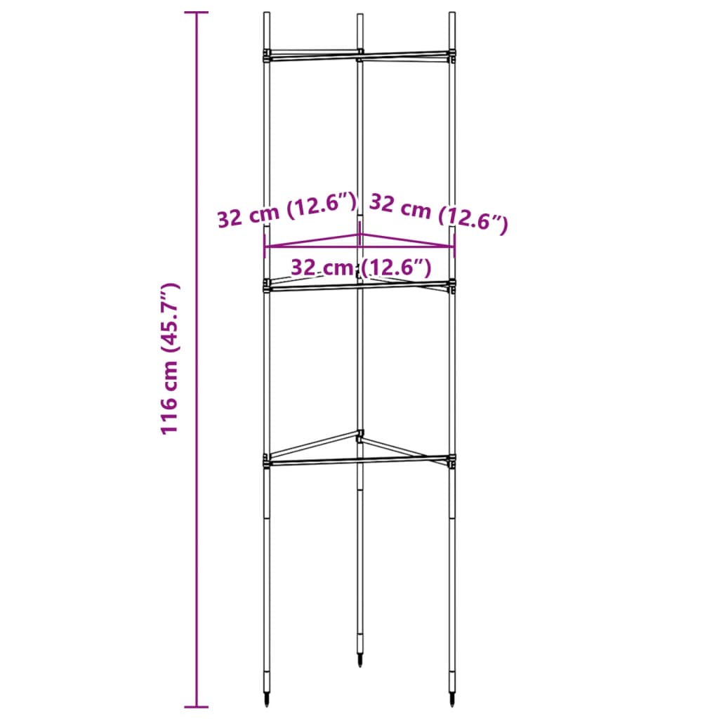 Sostegno per Pomodori 2pz 116 cm in Acciaio e PP | homemem39