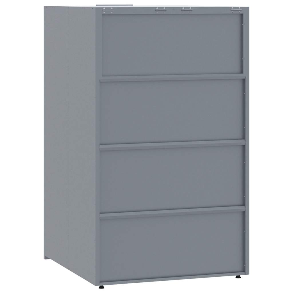 Copribidone con Ruote Bidone Singolo Grigio 69x79x117cm Acciaio - homemem39