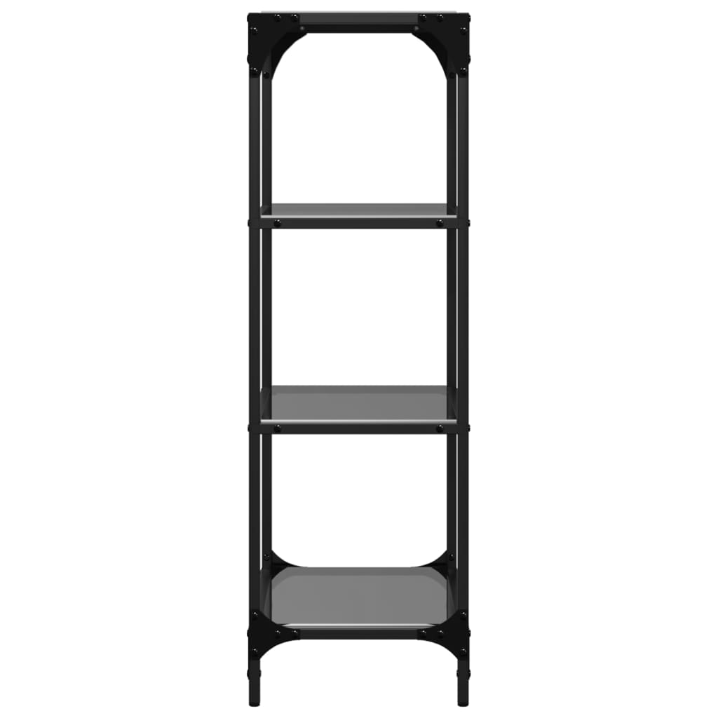 Scaffale con Piano in Vetro Nero 40x30x95cm in Acciaio - homemem39