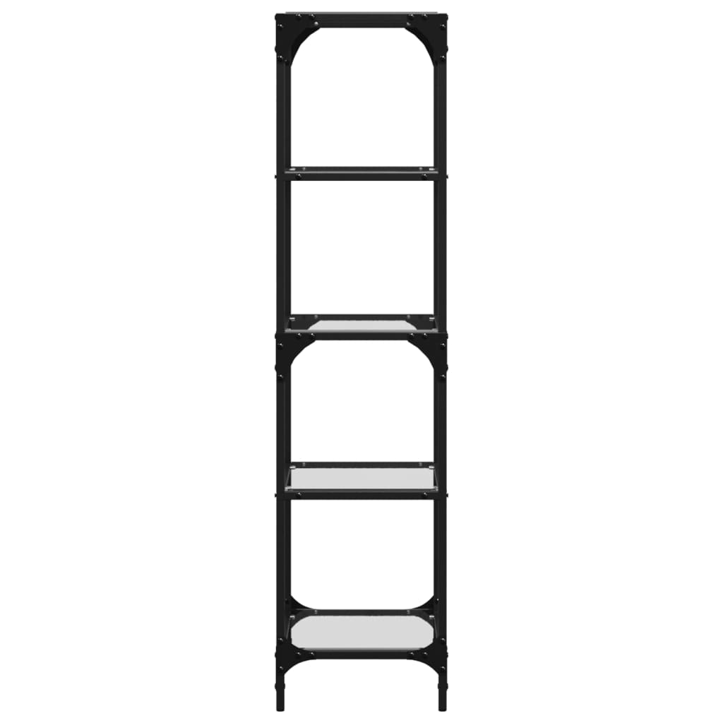 Scaffale con Piano in Vetro Trasparente 40x30x123cm in Acciaio - homemem39